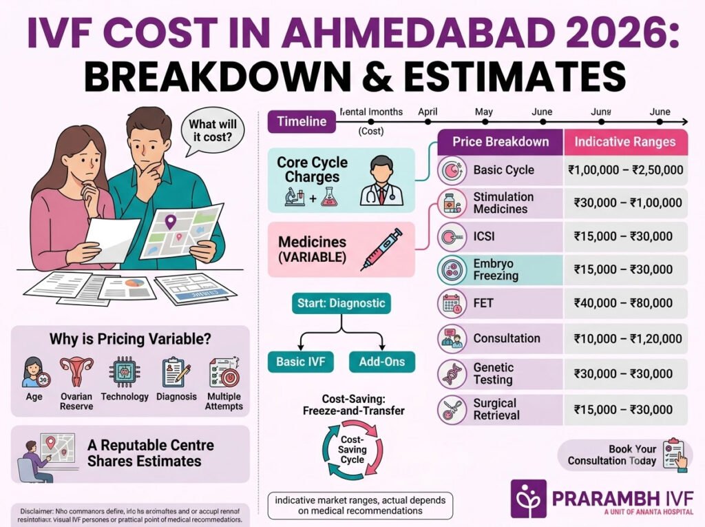 IVF Cost in Ahmedabad 2026: Complete Breakdown of Treatment, Medicines & Additional Charges